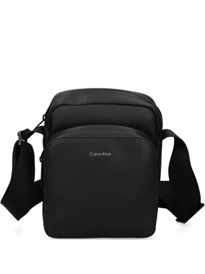 Calvin Klein Logo-print Messenger Bag In Black