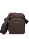 Calvin Klein Sleek Black Recycled Shoulder Bag In Brown