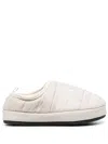 Calvin Klein Logo-print Padded Slippers In Neutrals