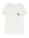 Calvin Klein Logo-print Pocket T-shirt In 中性色