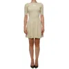 Calvin Klein Logo Print Ribbed Dress In Beige