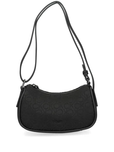 Calvin Klein Logo-print Shoulder Bag In 黑色