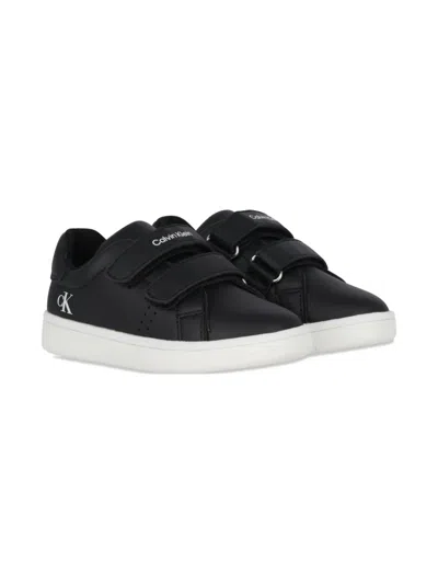 Calvin Klein Kids' Logo-print Sneakers In Black