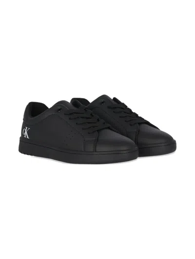 Calvin Klein Kids' Logo-print Sneakers In Black