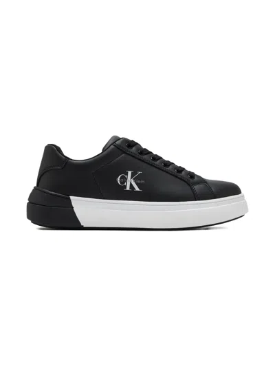 Calvin Klein Kids' Logo-print Trainers In Black