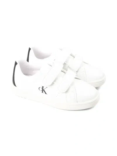Calvin Klein Kids' Logo-print Sneakers In White