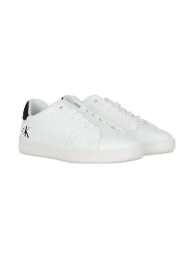 Calvin Klein Kids' Logo-print Sneakers In White