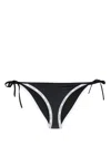 Calvin Klein Logo-print Strap Bikini Bottoms In Schwarz