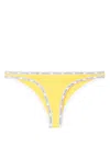 Shop Calvin Klein Logo-print Strap Bikini Bottoms In Yellow