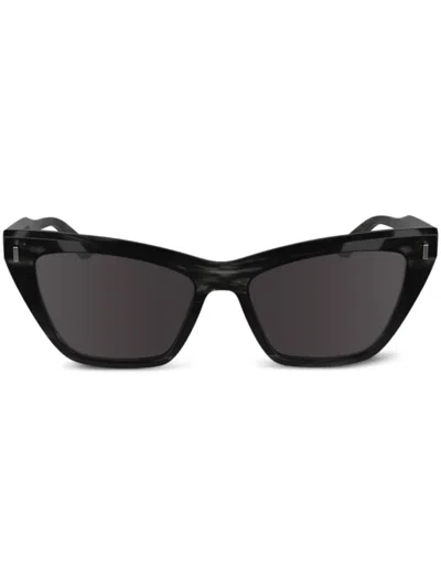 Calvin Klein Logo-print Sunglasses In Black