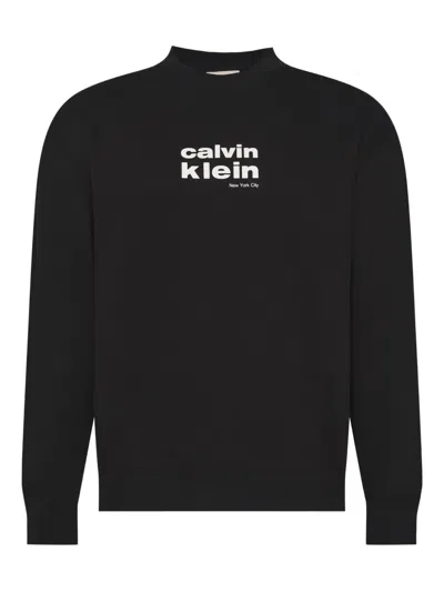 Calvin Klein Logo-print Sweater In Black