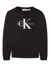 Calvin Klein Black Sweatshirt For Kids With Logo In Black