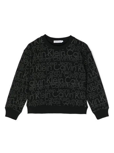 Calvin Klein Teen Boys Black Glow In The Dark Sweatshirt