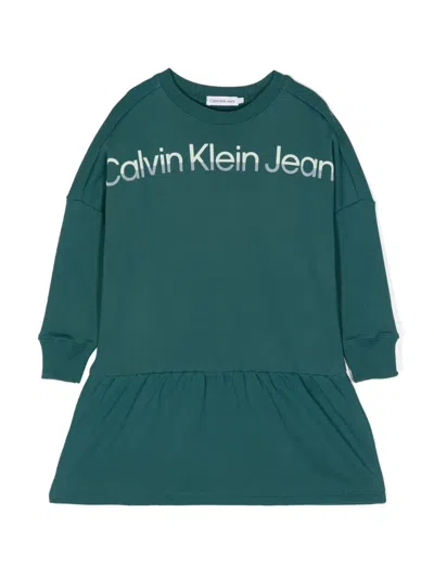 Calvin Klein Kids' Logo-print Sweatshirt Dress In Ca4 Atlantic Deep