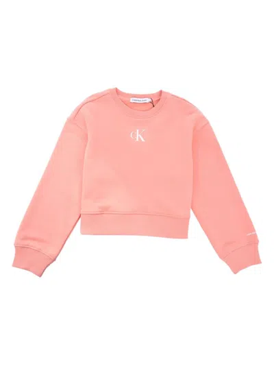 Calvin Klein Kids' Logo-print Sweatshirt In Pink