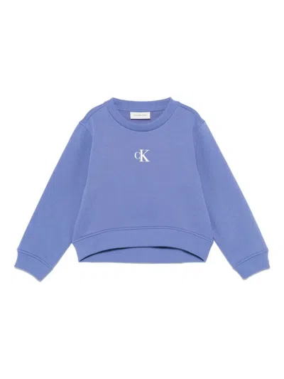 Calvin Klein Kids' Logo-print Sweatshirt In Purple