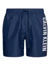 Calvin Klein Logo-print Swim Shorts In Blue