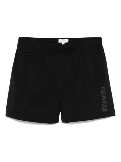 Calvin Klein Logo-print Swim Shorts In Black