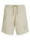 Calvin Klein Logo-print Swim Shorts In Neutrals