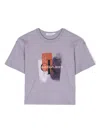 Calvin Klein Graphic Logo-print T-shirt In 紫色
