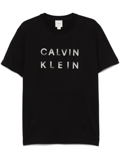 Calvin Klein Logo-print T-shirt In Black