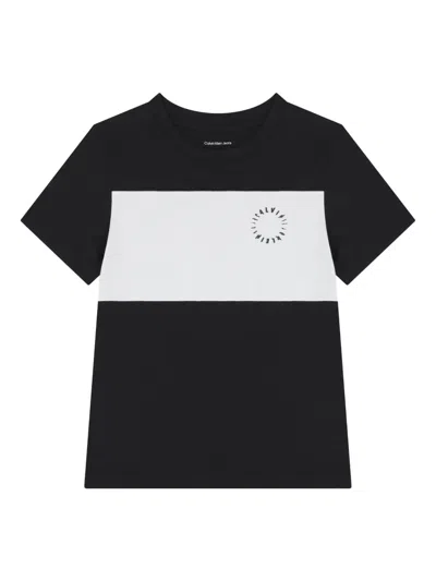 Calvin Klein Kids' Logo-print T-shirt In Black