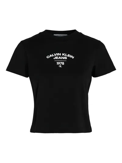 Calvin Klein Logo-print T-shirt In Black