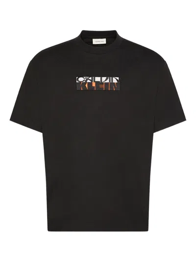 Calvin Klein Logo-print T-shirt In Black