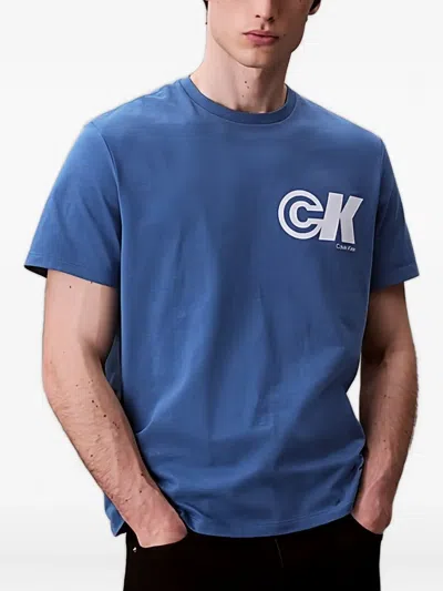 Calvin Klein Logo-print T-shirt In Blue
