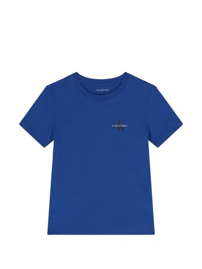 Calvin Klein Kids' Logo-print T-shirt In Blue