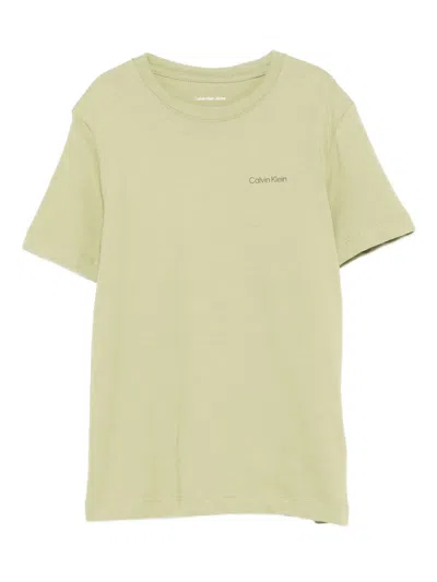 Calvin Klein Kids' Logo-print T-shirt In Green