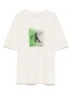 Calvin Klein Logo-print T-shirt In Neutrals