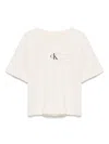 Calvin Klein Logo-print T-shirt In Neutrals