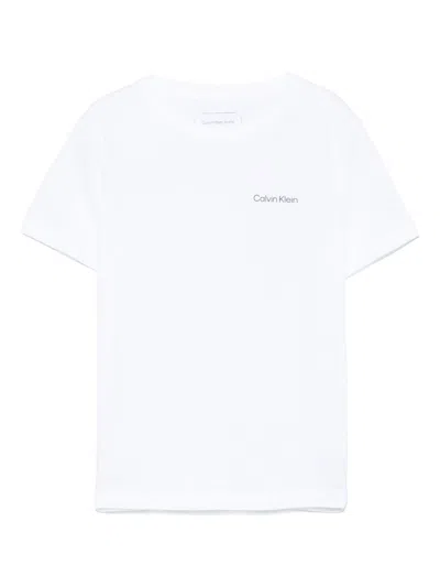 Calvin Klein Kids' Logo-print T-shirt In White