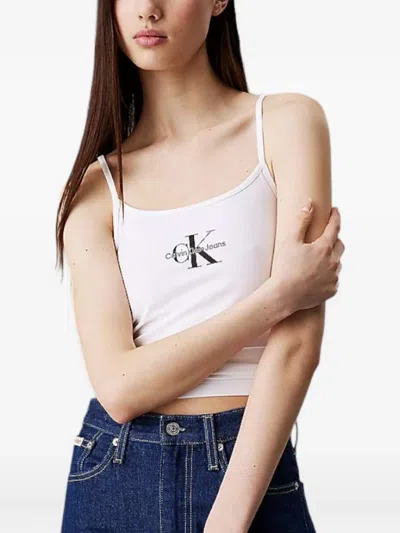 Calvin Klein Logo-print Tank Top In White