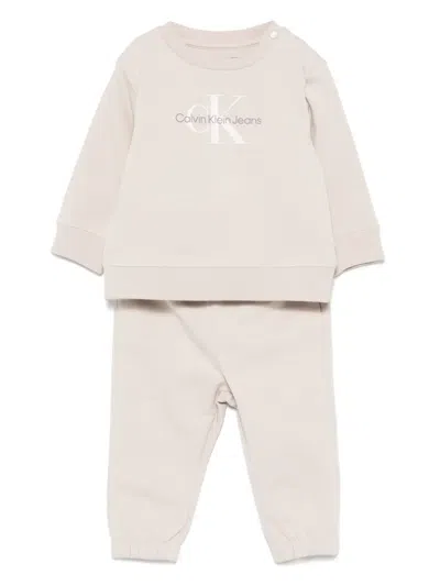 Calvin Klein Babies' Logo-print Tracksuit In 灰色
