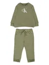 Calvin Klein Logo-print Tracksuit In Gray
