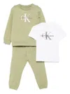Calvin Klein Logo-print Tracksuit (set Of Three) In Green
