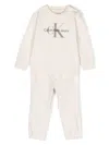 Calvin Klein Logo-print Cotton Tracksuit Set In Neutrals