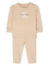 Calvin Klein Logo-print Tracksuit (set Of Three) In Neutrals