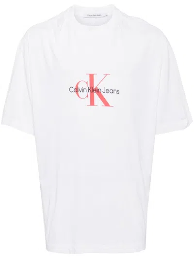 Calvin Klein Logo-printed T-shirt In White