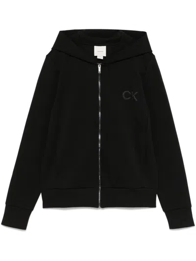CALVIN KLEIN LOGO-RAISED HOODIE