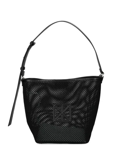 Calvin Klein Logo Shoulder Bag In Black