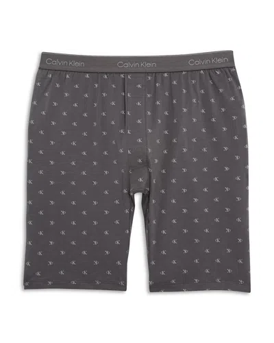 Calvin Klein Logo Sleep Shorts In Gray