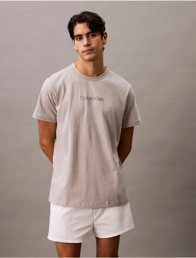 Calvin Klein Logo Sleep T-shirt In Gray