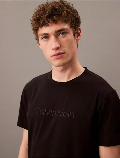Calvin Klein Logo Sleep T-shirt In Black