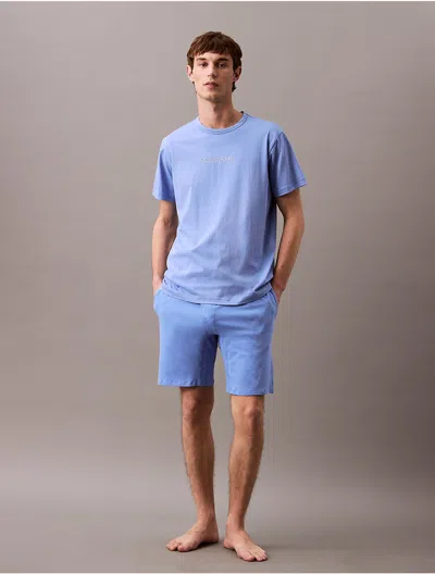 Calvin Klein Logo Sleep T-shirt In Glacier
