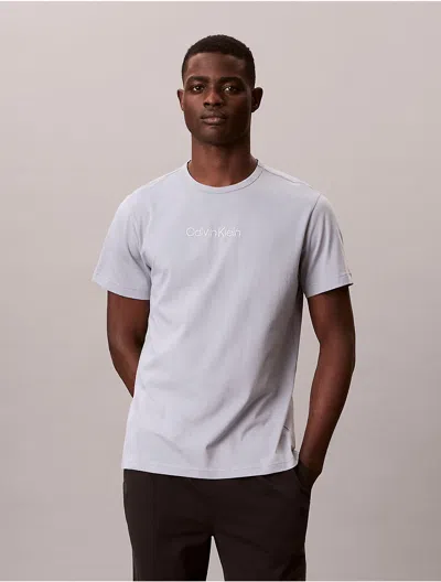 Calvin Klein Embroidered Logo Tee In White