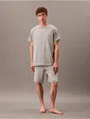 Calvin Klein Logo Sleep T-shirt In Medium Grey Heather