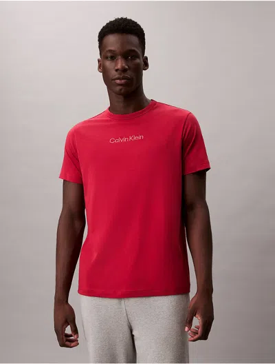 Calvin Klein Logo Sleep T-shirt In Red
